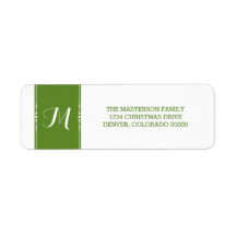 Green Simply Chic Holiday Address Labels