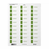 Green Simply Chic Holiday Address Labels (Vorne)