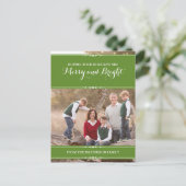 Green Simply Chic Holiday Foto Postkarte (Stehend Vorderseite)