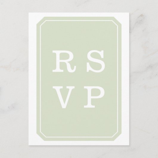 Green Simply Elegant Wedding UAWG Postcard Einladungspostkarte (Vorderseite)