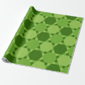 Green Six Point optische Illusion Muster Geschenkpapier (Ungerollt)