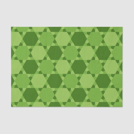 Green Six Point optische Illusion Muster Seidenpapier (Vorderseite)