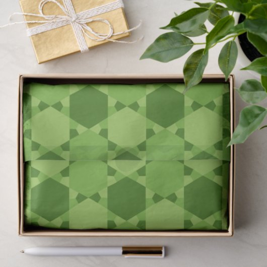 Green Six Point optische Illusion Muster Seidenpapier (Geschenk)