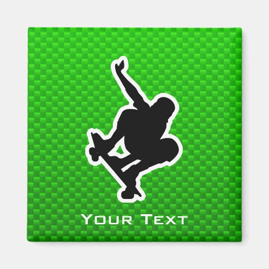 Green Skateboard Magnet (Vorne)