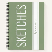 Green Sketchbook Large Print Title Individuelle Na Notizblock (Vorderseite)