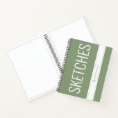Green Sketchbook Large Print Title Individuelle Na Notizblock (Innenseite)