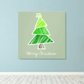 Green Sketchy Weihnachtsbaum Wrapped Canvas Leinwanddruck (Insitu (Holzboden))