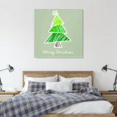 Green Sketchy Weihnachtsbaum Wrapped Canvas Leinwanddruck (Insitu (Schlafzimmer))