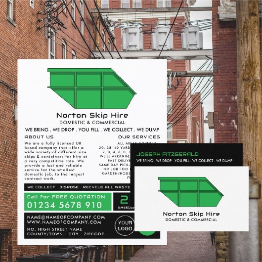 Green Skip, Skip/Dumpster Company Visitenkarte