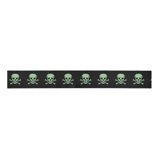 Green Skull Black Ribon spool Ripsband (Vorderseite)
