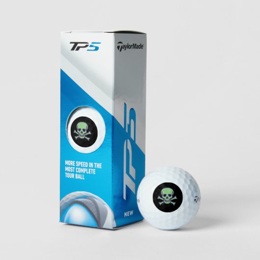 Green Skull Black Taylor Made TP5 Golfbälle 3 pk (Äußeres Gebäude)
