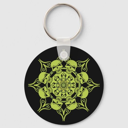 Green Skull Circle Schlüsselanhänger (Vorderseite)