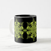 Green Skull Circle Zweifarbige Tasse (Vorderseite Links)