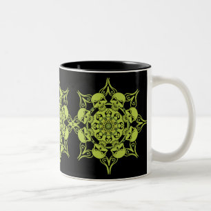 Green Skull Circle Zweifarbige Tasse