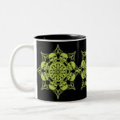 Green Skull Circle Zweifarbige Tasse (Links)