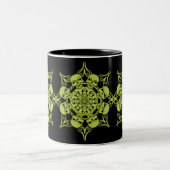 Green Skull Circle Zweifarbige Tasse (Mittel)