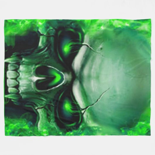 GREEN SKULL FLEECEDECKE (Vorderseite (Horizontal))
