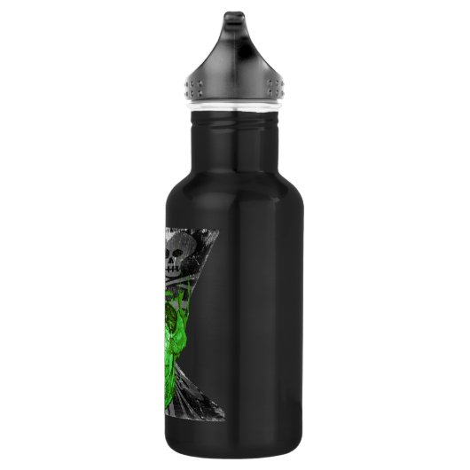 Green Skull - Funny Skull - Edelstahlflasche (Rechts)