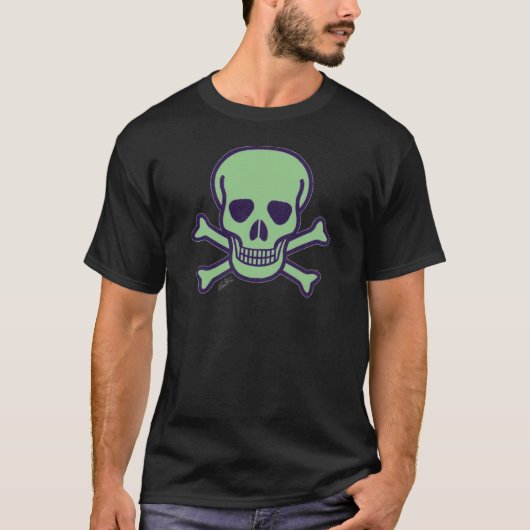 Green Skull Männer Schwarzer T - Shirt (Vorderseite)