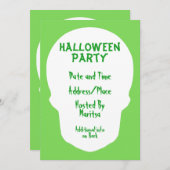 Green Skull Minimal Einladung (Vorne/Hinten)