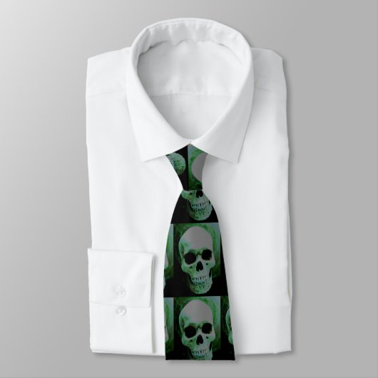 Green Skull Neck Tie Krawatte (Gebunden)