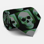 Green Skull Neck Tie Krawatte (Gerollt)