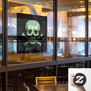 Green Skull schwarz g m2 Fensterklemme Vorderstock Fensteraufkleber