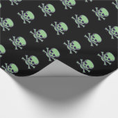 Green Skull schwarz glänzende Packpapier (Ecke)