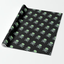 Green Skull schwarz glänzende Packpapier