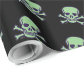 Green Skull schwarz glänzende Packpapier (Rolleneckpunkt)