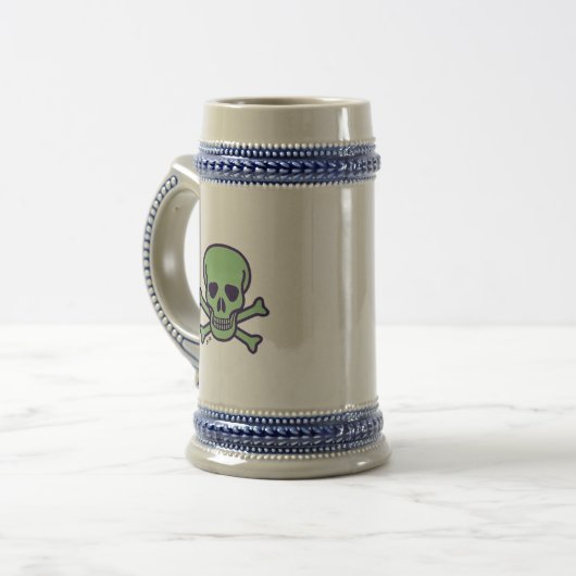 Green Skull stein Bierglas (Vorderseite Links)
