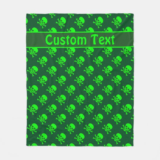 Green Skull und Crossbones Blanken mit benutzerdef Fleecedecke (Vorderseite)
