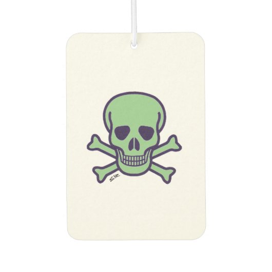 Green Skull White Car Lufterfrischer (Vorderseite)