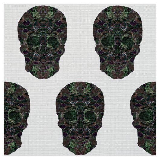 Green Skulls Art Polyester Poplin Fabric Stoff (Muster)