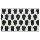 Green Skulls Art Polyester Poplin Fabric Stoff (Fat Quarter (45,7 x 55,9 cm))