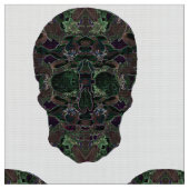 Green Skulls Art Polyester Poplin Fabric Stoff (Nahaufnahme)