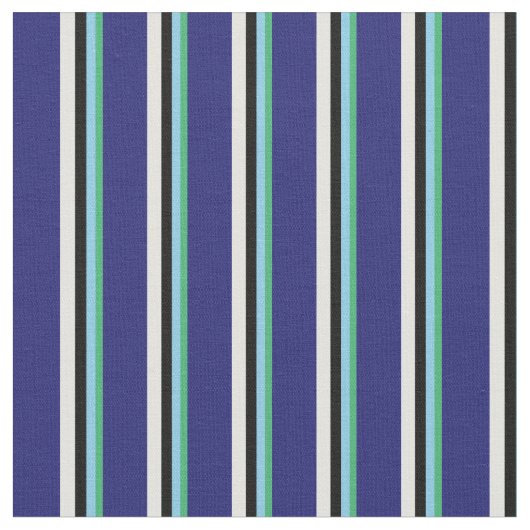 Green, Sky Blue, Black, Light Cyan & Midnight Blue Stoff (Nahaufnahme)