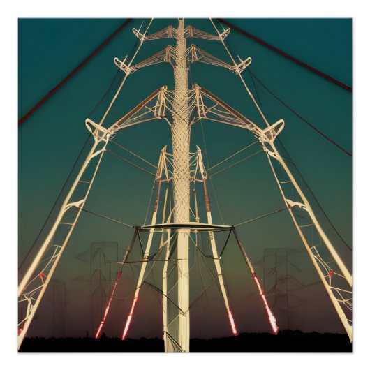 Green Sky Pylons Poster (Vorderseite)