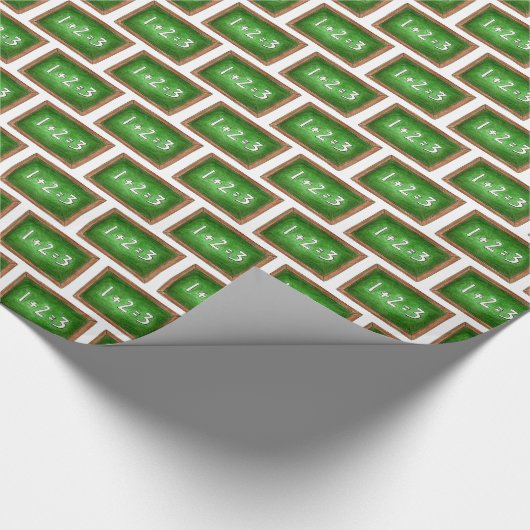 Green Slate Chalkboard Mathematik Lehrer Klassenzi Geschenkpapier (Ecke)