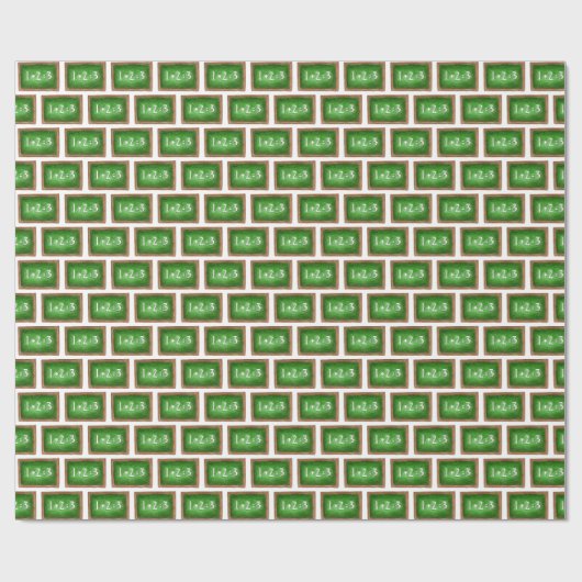 Green Slate Chalkboard Mathematik Lehrer Klassenzi Geschenkpapier (Flach)