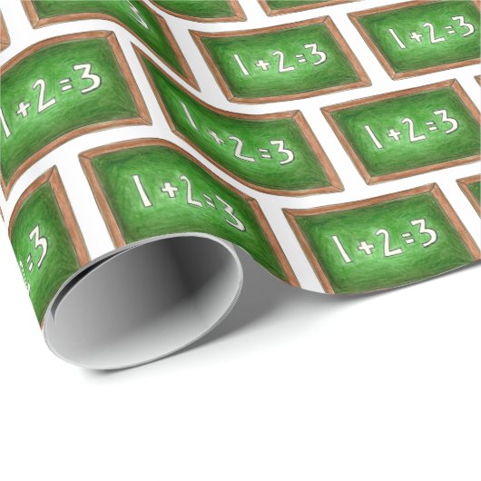 Green Slate Chalkboard Mathematik Lehrer Klassenzi Geschenkpapier (Rolleneckpunkt)