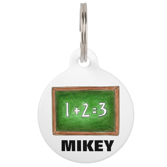 Green Slate School Chalkboard Mathe Teacher Class Tiermarke (Vorderseite)