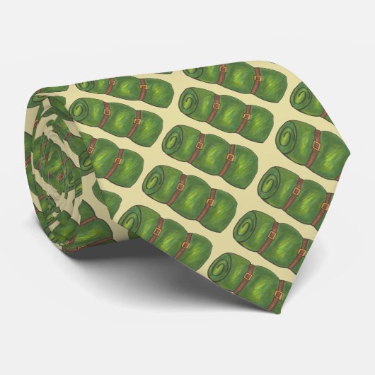 Green Sleeping Bag Roll Camping Camp Wanderung Kra Krawatte (Gerollt)