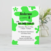 Green Slime Birthday Einladung (Stehend Vorderseite)