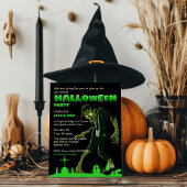 Green Slime Friedhof Zombie Halloween Adult Party Einladung