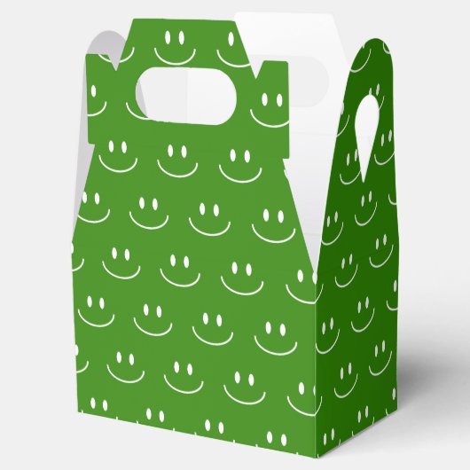 Green Smile Pattern Gefälligkeitsbox Geschenkschachtel (Geöffnet)