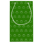 Green Smile Pattern Geschenktasche Kleine Geschenktüte (Rückseite)