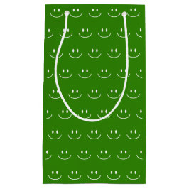 Green Smile Pattern Geschenktasche Kleine Geschenktüte