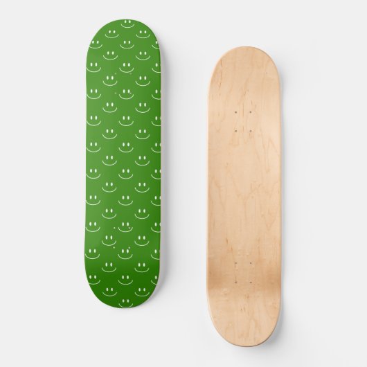 Green Smile Pattern Skateboard (Vorderseite)