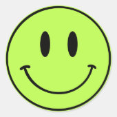 Green Smiley One Happy Typ/Gal Birthday Stickers (Vorderseite)
